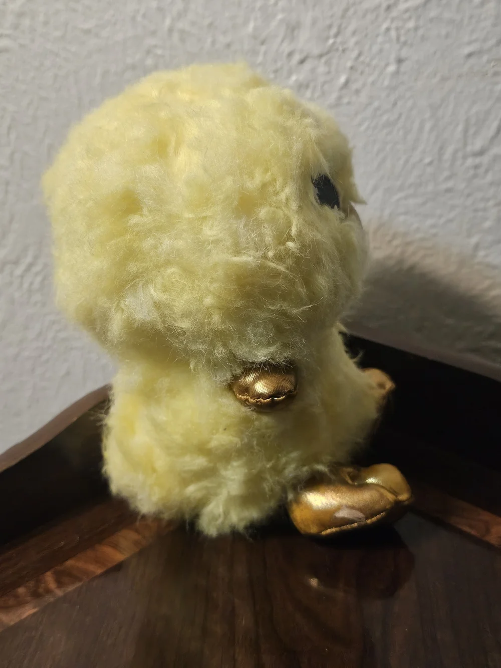 Lush Yellow Fluffy Chick Plush with Metallic Gold Beak & Feet